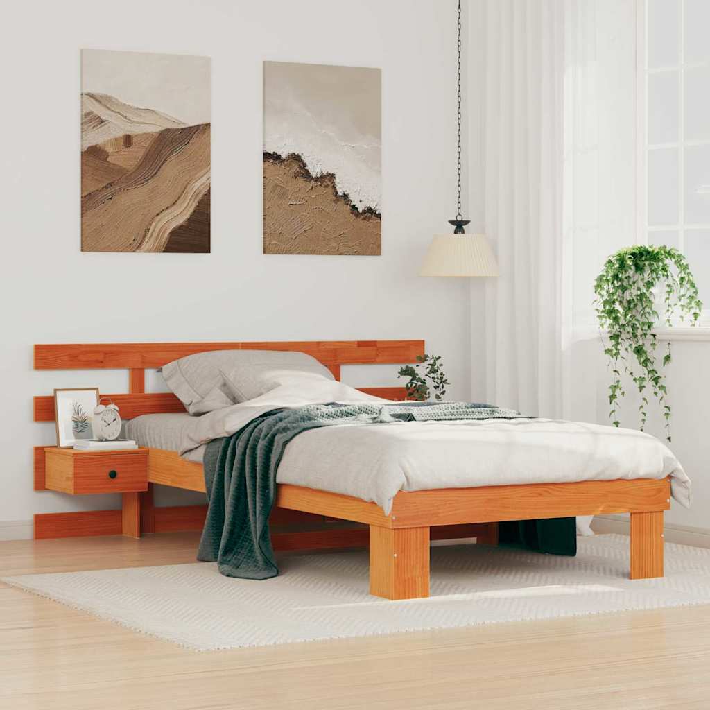 vidaXL Ramka łóżka Woskowy Brąz 100 x 200 cm Lite drewno sosnowe