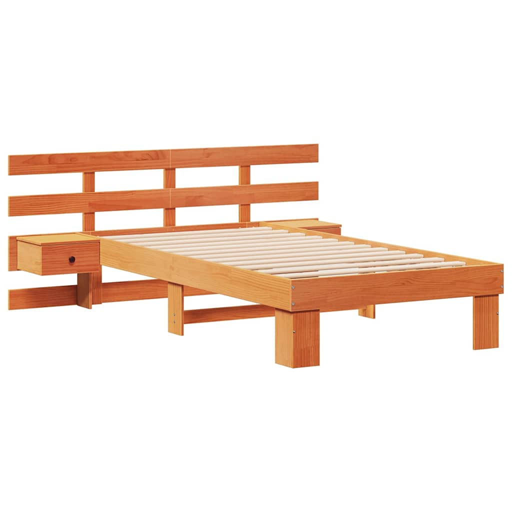 vidaXL Ramka łóżka Woskowy Brąz 100 x 200 cm Lite drewno sosnowe