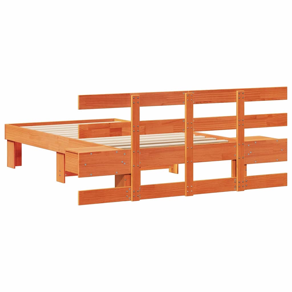 vidaXL Ramka łóżka Woskowy Brąz 100 x 200 cm Lite drewno sosnowe