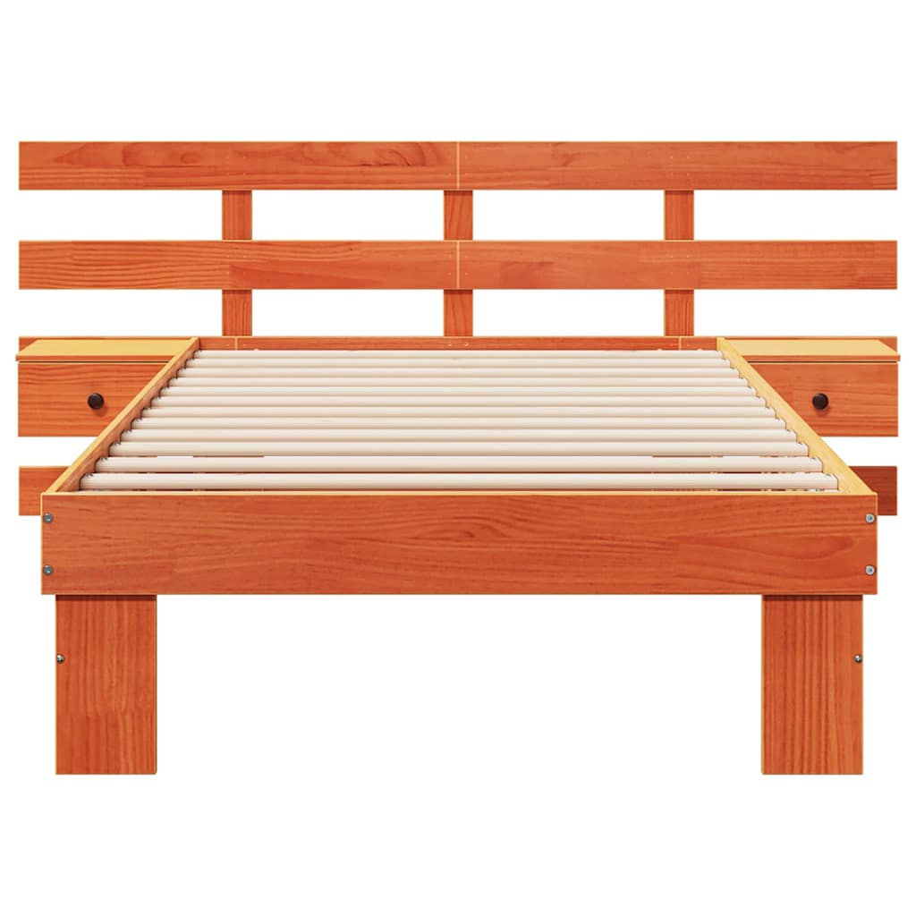 vidaXL Ramka łóżka Woskowy Brąz 90 x 200 cm Lite drewno sosnowe