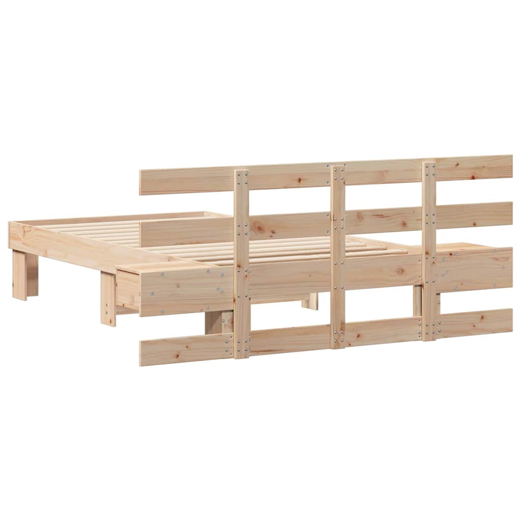 vidaXL Ramka łóżka Brązowy 80 x 200 cm Lite drewno sosnowe
