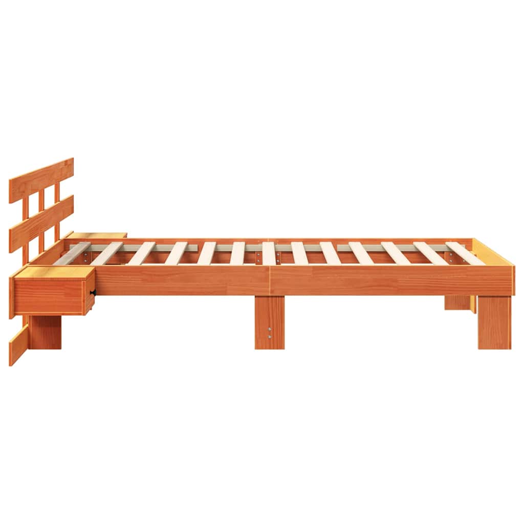 vidaXL Ramka łóżka Woskowy Brąz 80 x 200 cm Lite drewno sosnowe