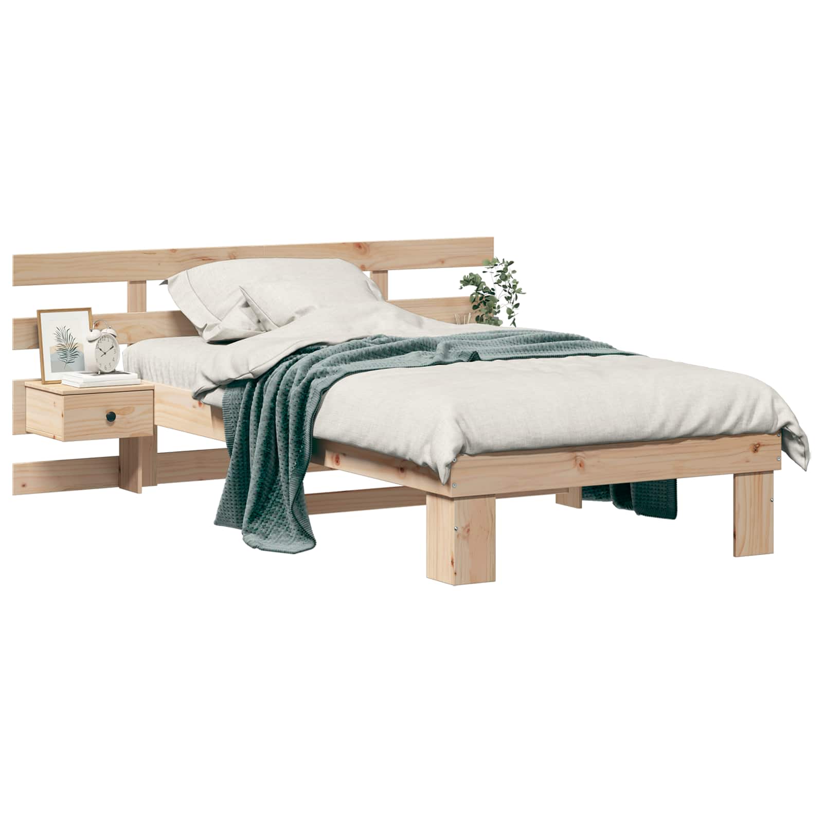 vidaXL Ramka łóżka Brązowy 90 x 190 cm Lite drewno sosnowe