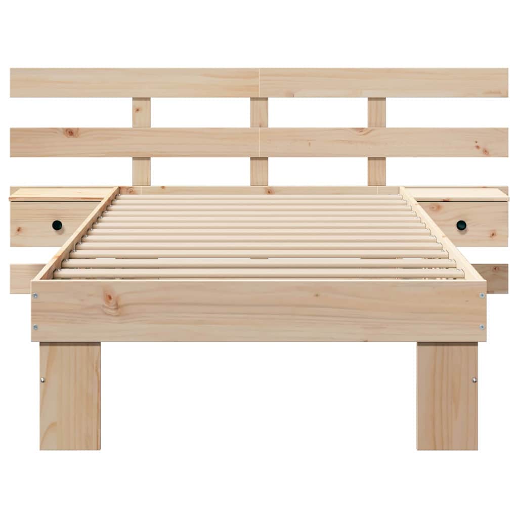 vidaXL Ramka łóżka Brązowy 90 x 190 cm Lite drewno sosnowe
