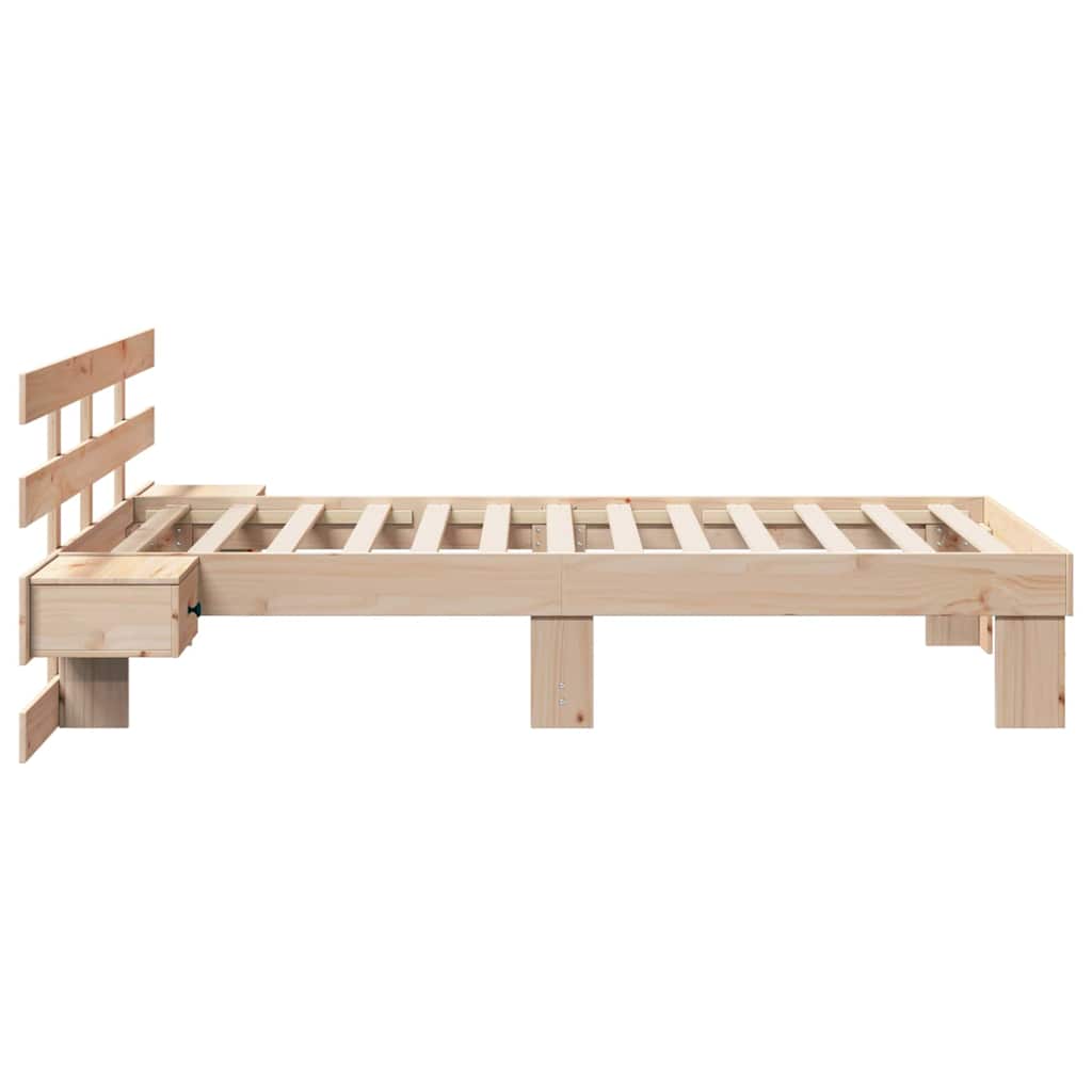 vidaXL Ramka łóżka Brązowy 90 x 190 cm Lite drewno sosnowe