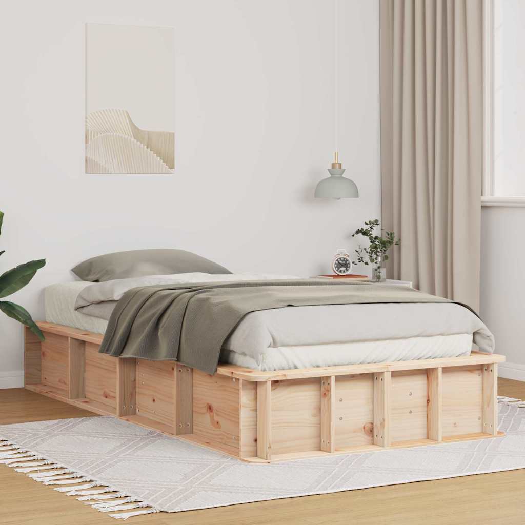 vidaXL Ramka łóżka Woskowy Brąz 75 x 190 cm Lite drewno sosnowe