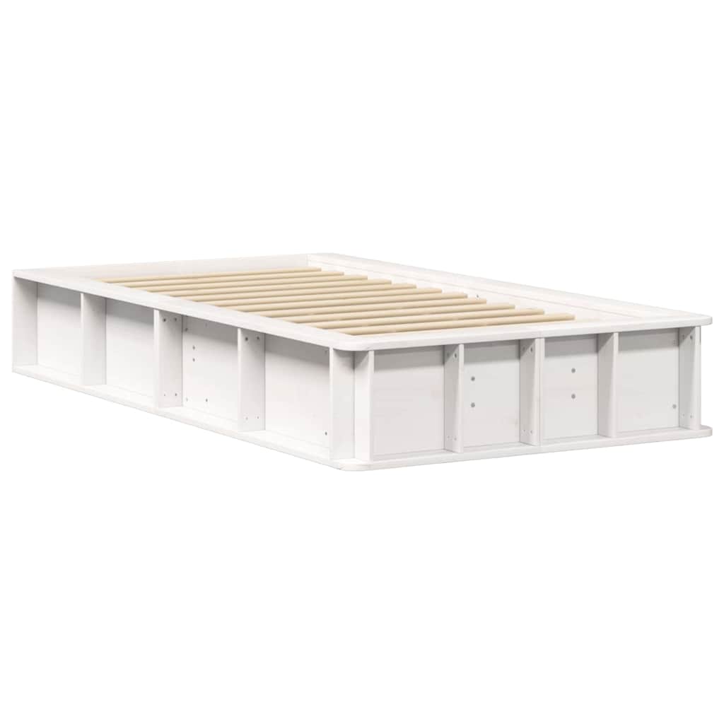 vidaXL Ramka łóżka Biały 75 x 190 cm Lite drewno sosnowe