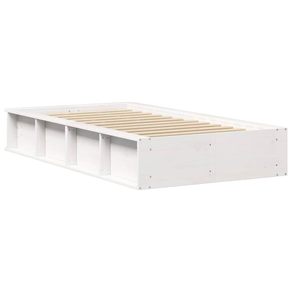 vidaXL Ramka łóżka Biały 75 x 190 cm Lite drewno sosnowe