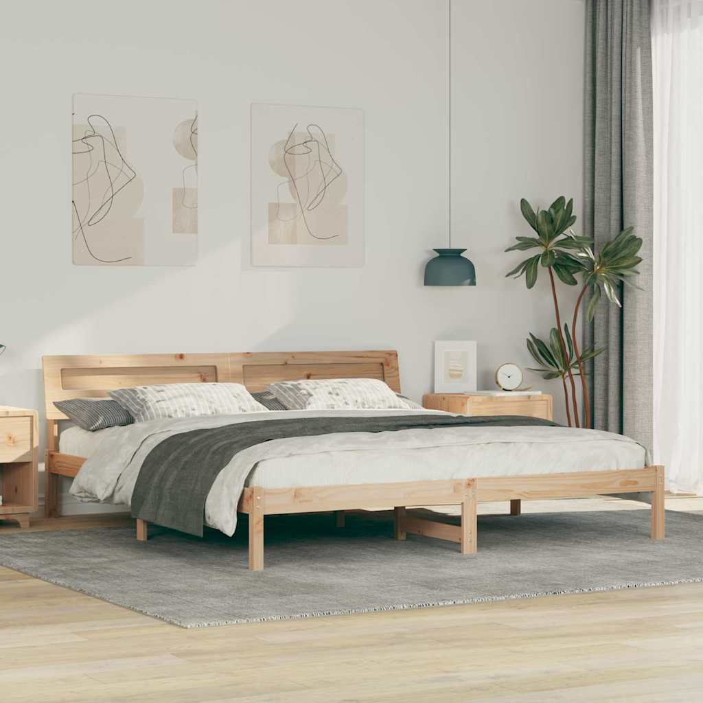 vidaXL Ramka łóżka Brązowy 180 x 200 cm Lite drewno sosnowe