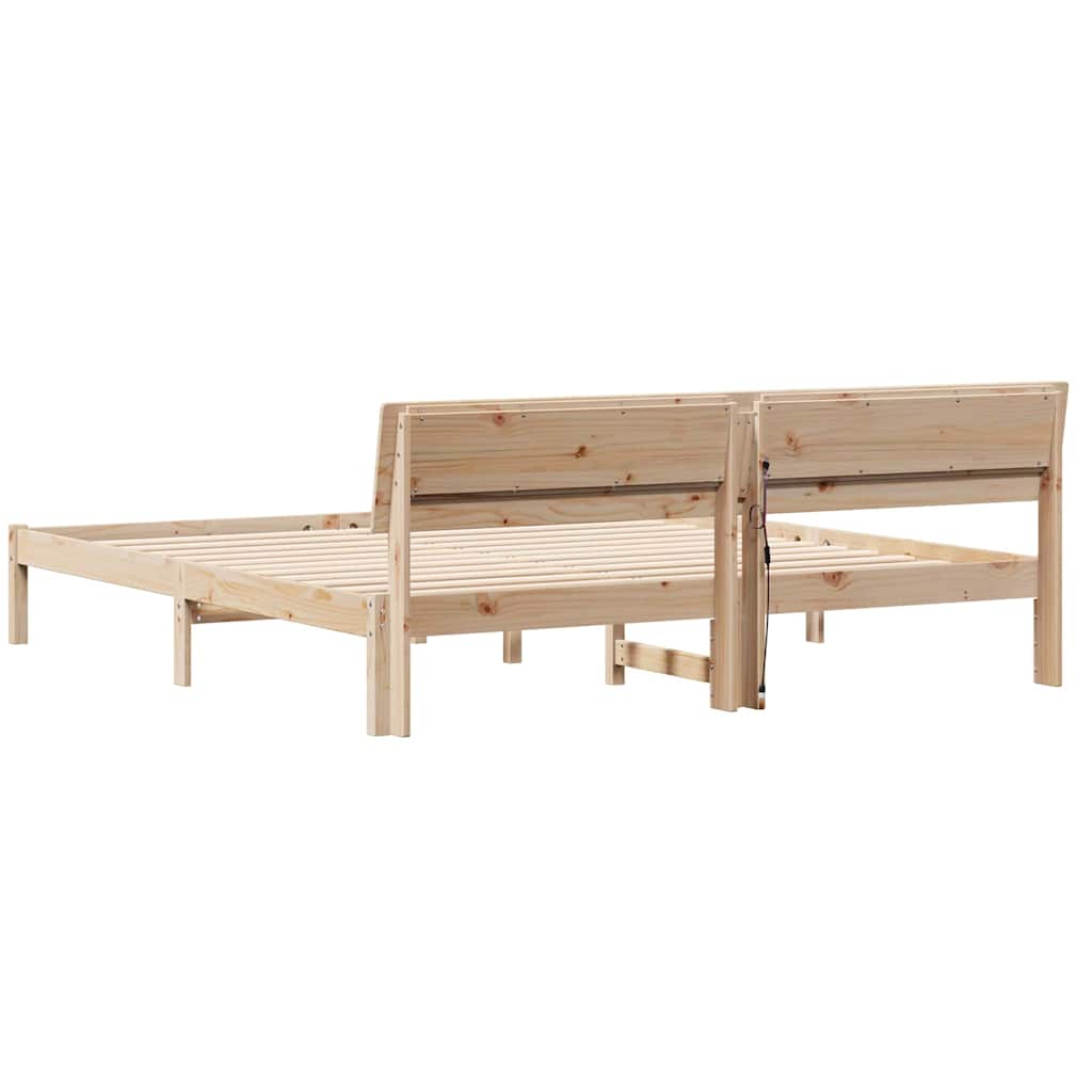 vidaXL Ramka łóżka Brązowy 180 x 200 cm Lite drewno sosnowe