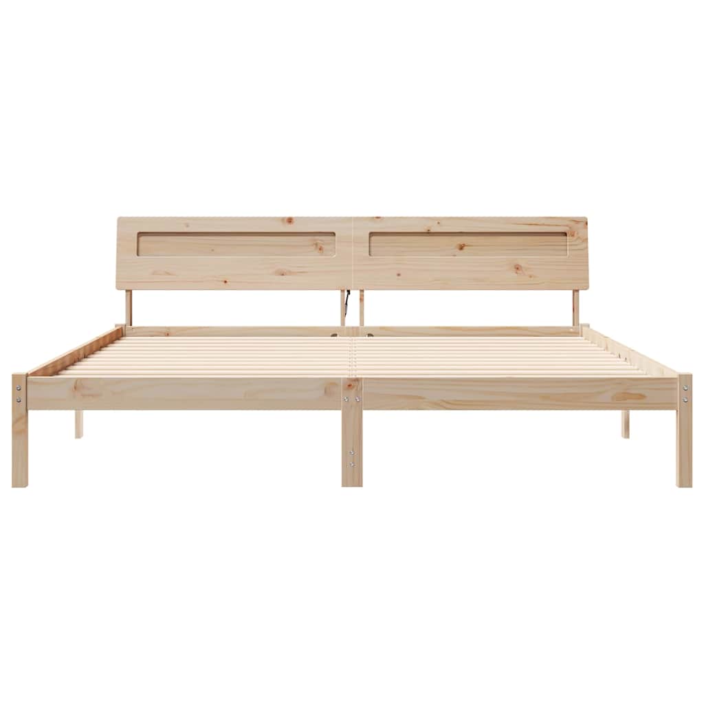 vidaXL Ramka łóżka Brązowy 180 x 200 cm Lite drewno sosnowe