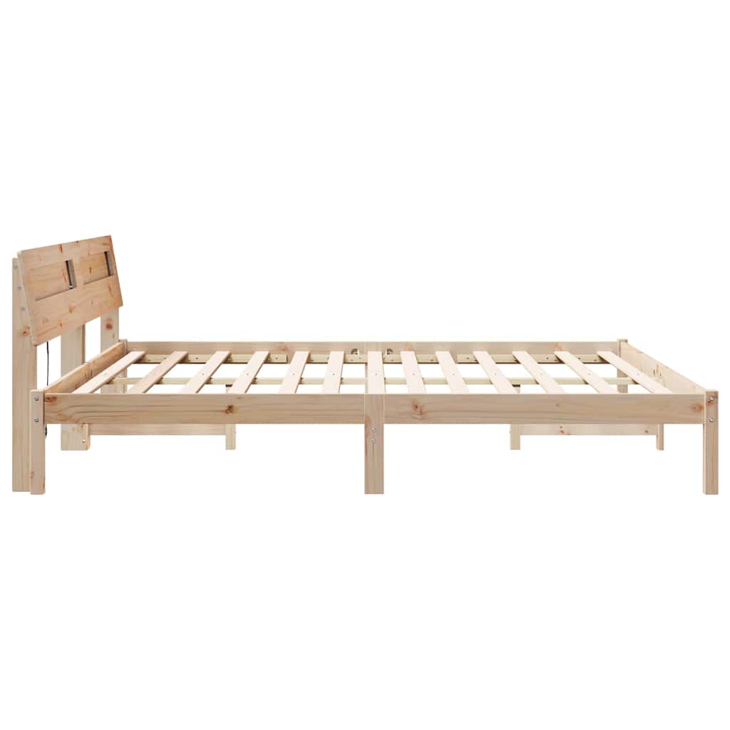 vidaXL Ramka łóżka Brązowy 180 x 200 cm Lite drewno sosnowe
