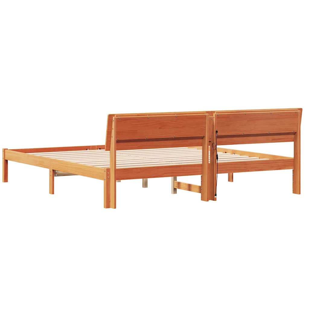 vidaXL Ramka łóżka Woskowy Brąz 180 x 200 cm Lite drewno sosnowe
