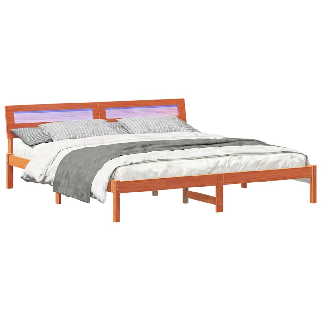 vidaXL Ramka łóżka Woskowy Brąz 180 x 200 cm Lite drewno sosnowe