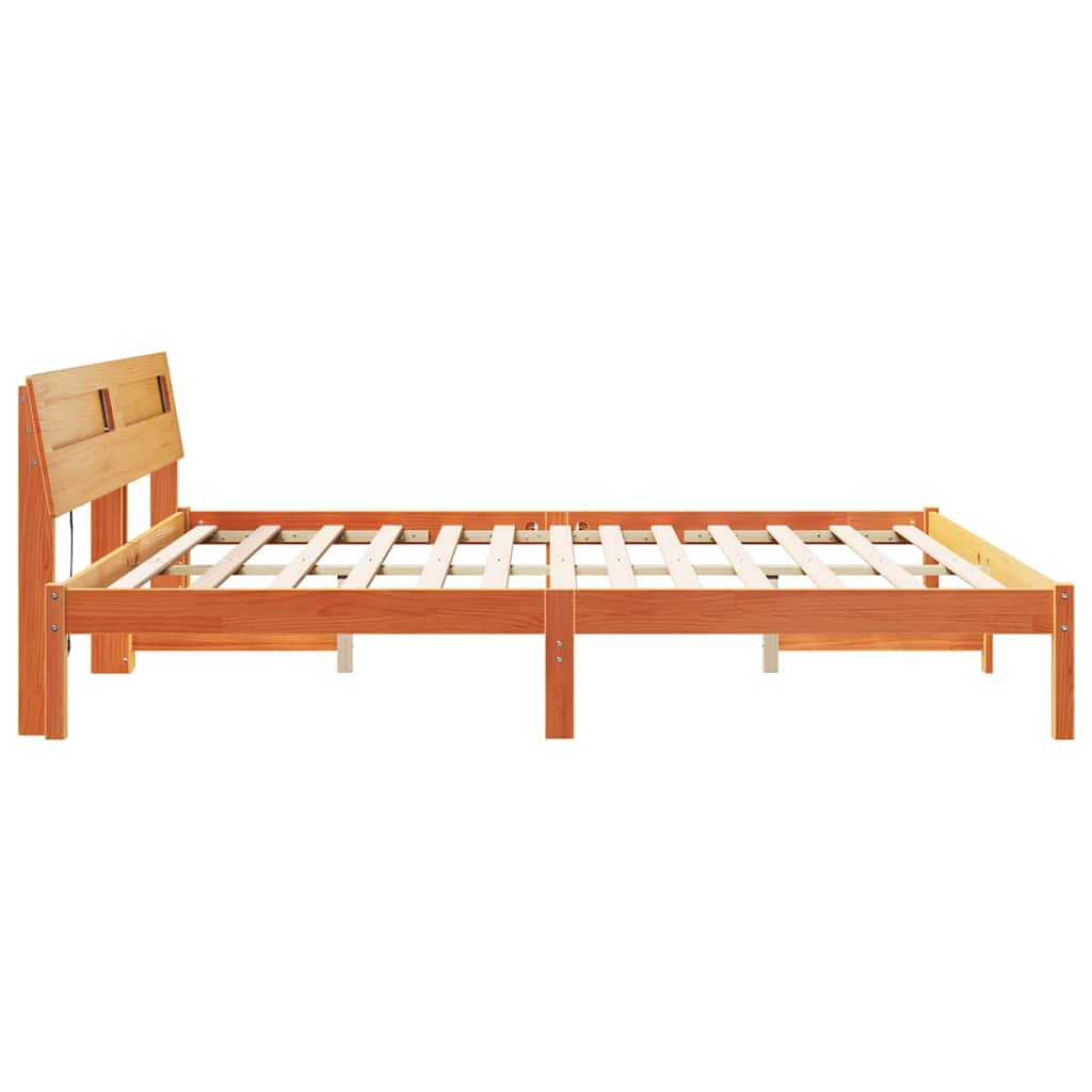 vidaXL Ramka łóżka Woskowy Brąz 180 x 200 cm Lite drewno sosnowe