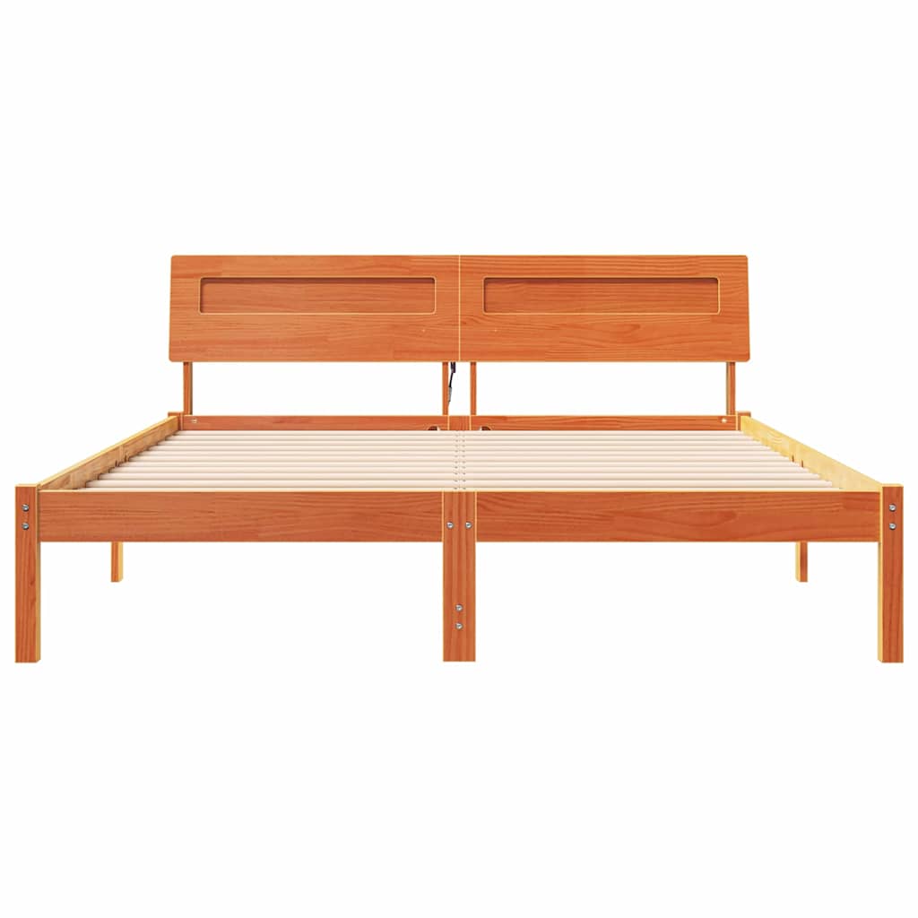 vidaXL Ramka łóżka Woskowy Brąz 160 x 200 cm Lite drewno sosnowe
