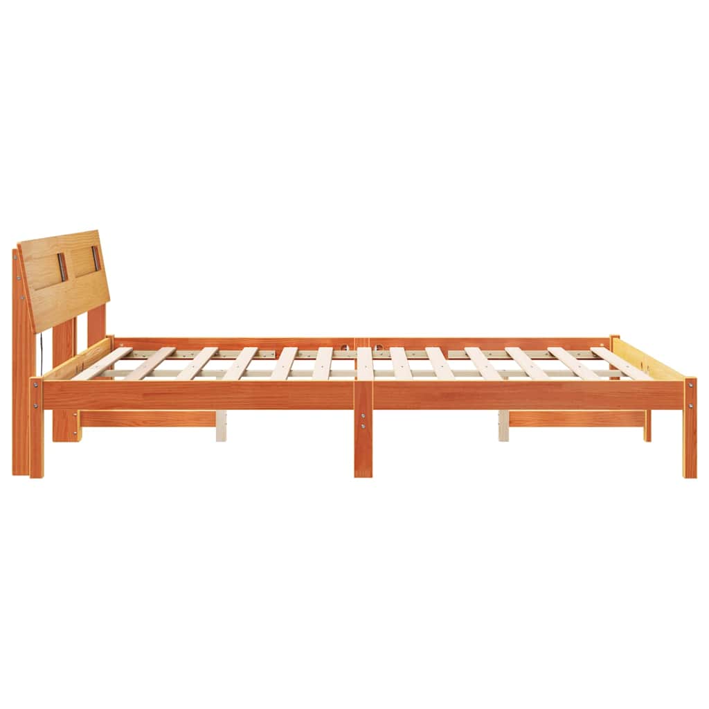 vidaXL Ramka łóżka Woskowy Brąz 160 x 200 cm Lite drewno sosnowe