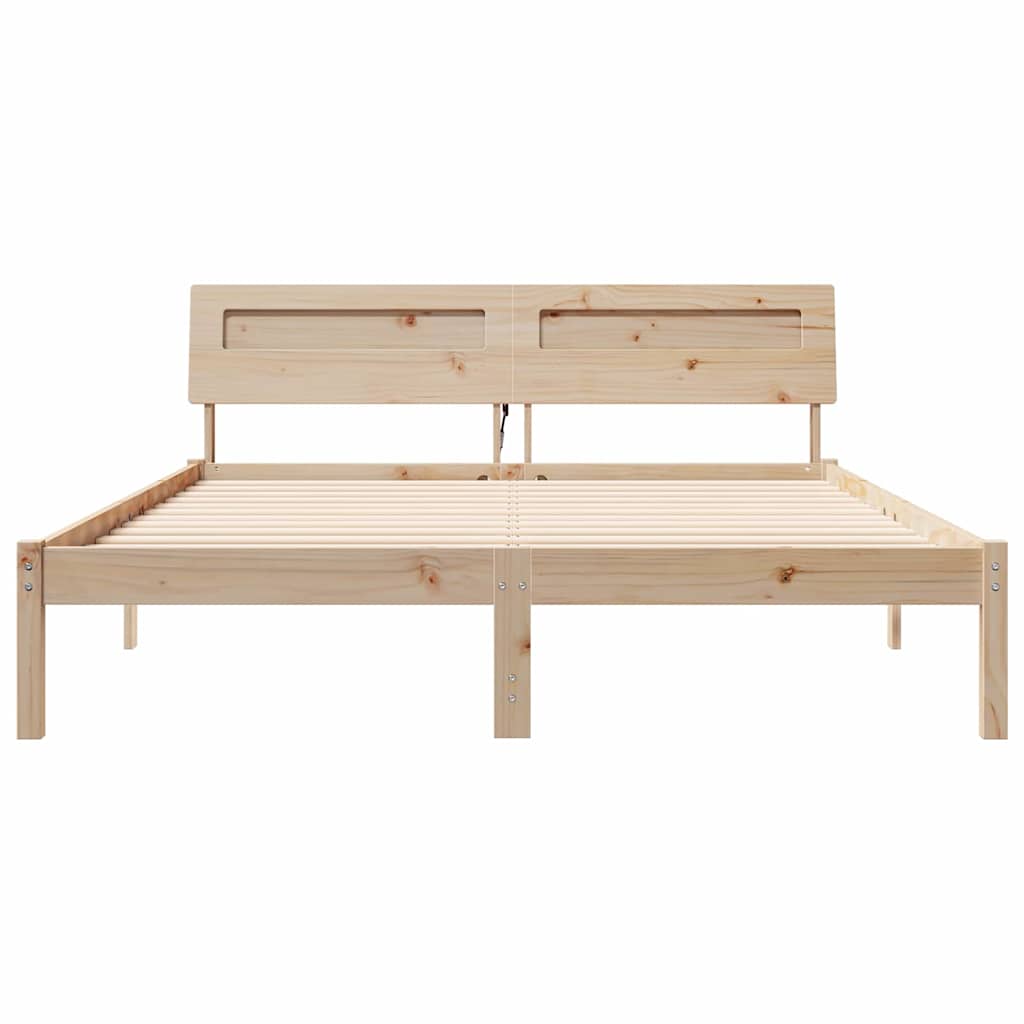 vidaXL Ramka łóżka Brązowy 150 x 200 cm Lite drewno sosnowe