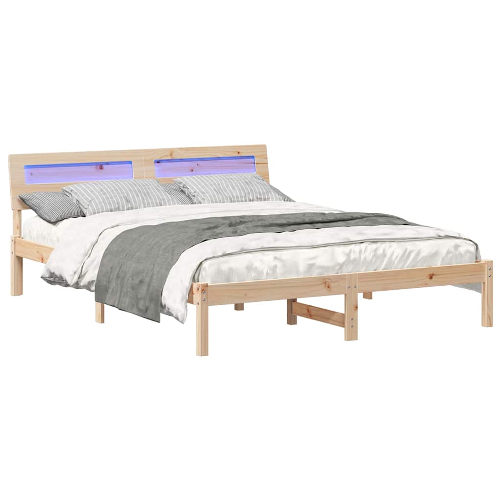 vidaXL Ramka łóżka Brązowy 150 x 200 cm Lite drewno sosnowe