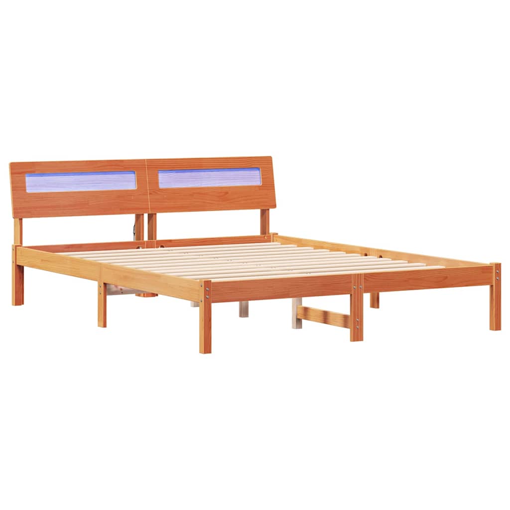 vidaXL Ramka łóżka Woskowy Brąz 150 x 200 cm Lite drewno sosnowe