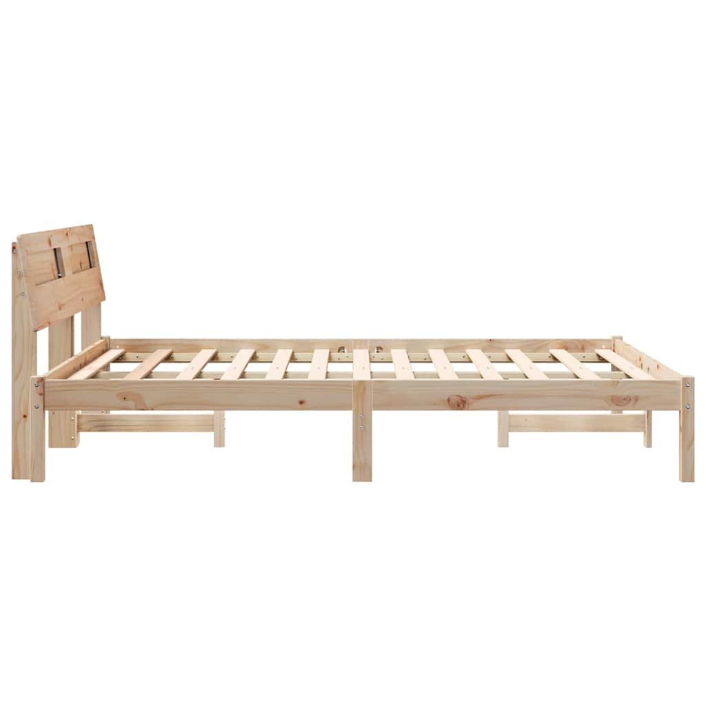 vidaXL Ramka łóżka Brązowy 135 x 190 cm Lite drewno sosnowe