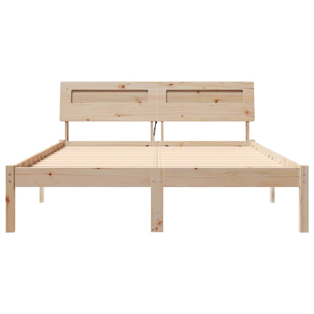vidaXL Ramka łóżka Brązowy 120 x 190 cm Lite drewno sosnowe
