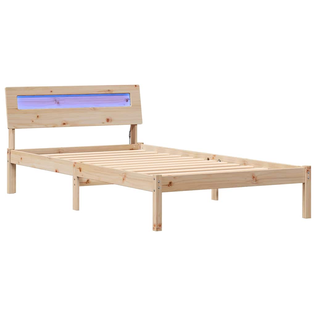 vidaXL Ramka łóżka Brązowy 100 x 200 cm Lite drewno sosnowe