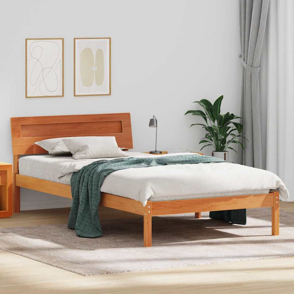vidaXL Ramka łóżka Woskowy Brąz 100 x 200 cm Lite drewno sosnowe