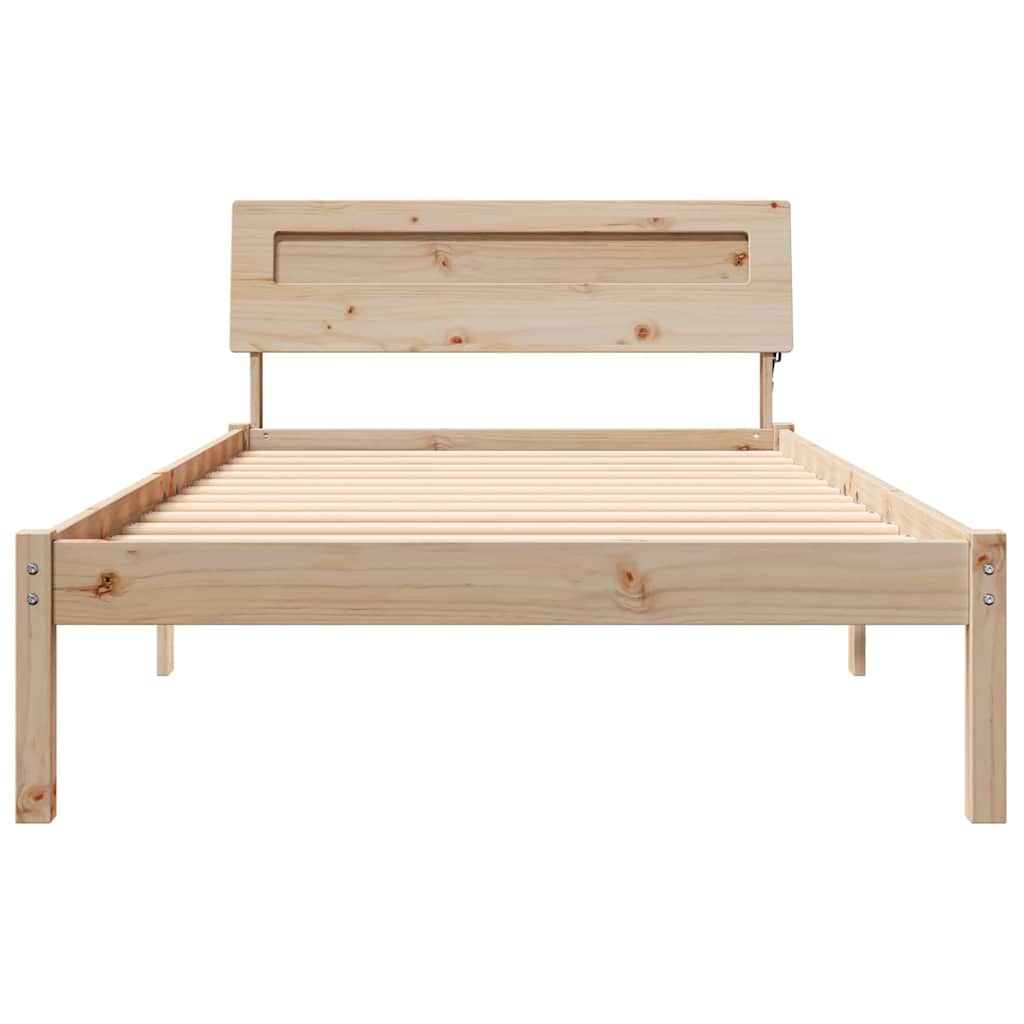 vidaXL Ramka łóżka Brązowy 90 x 200 cm Lite drewno sosnowe