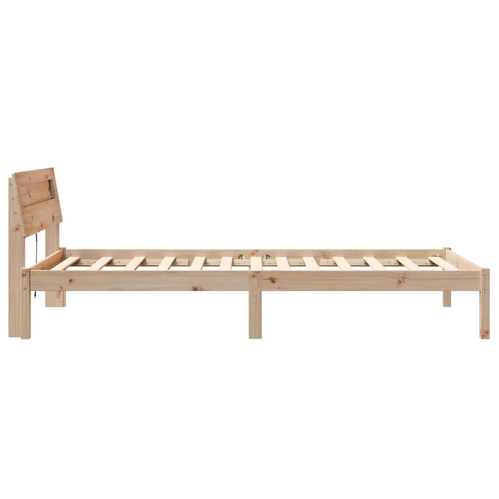 vidaXL Ramka łóżka Brązowy 90 x 200 cm Lite drewno sosnowe