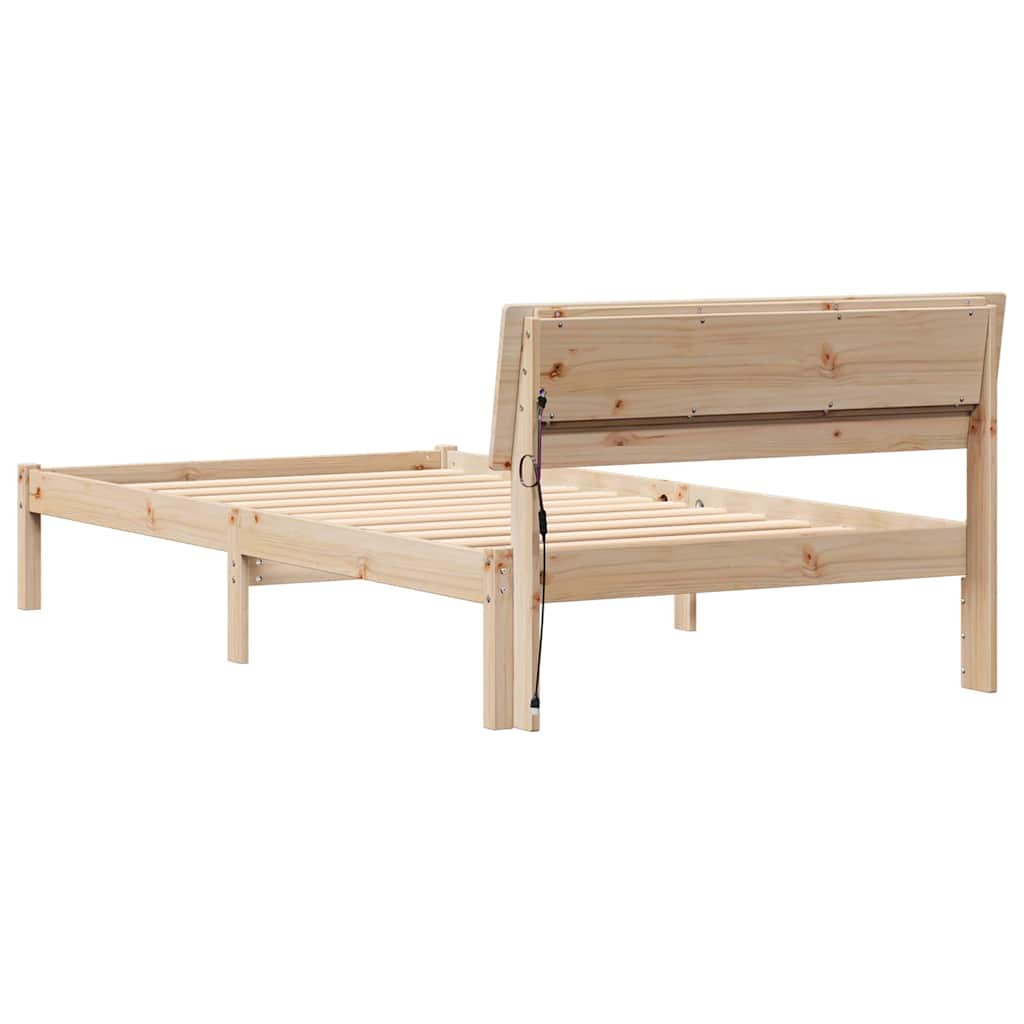 vidaXL Ramka łóżka Brązowy 80 x 200 cm Lite drewno sosnowe