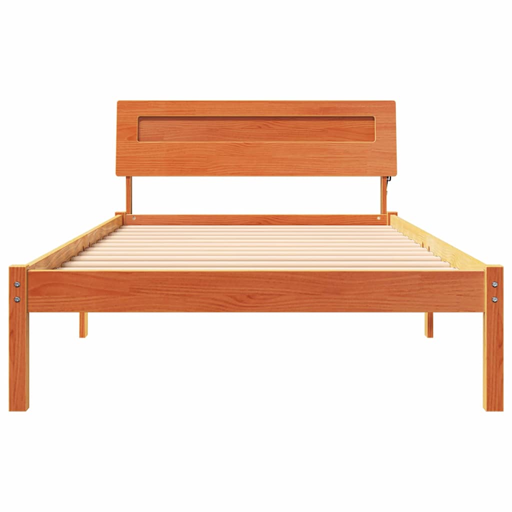 vidaXL Ramka łóżka Woskowy Brąz 80 x 200 cm Lite drewno sosnowe