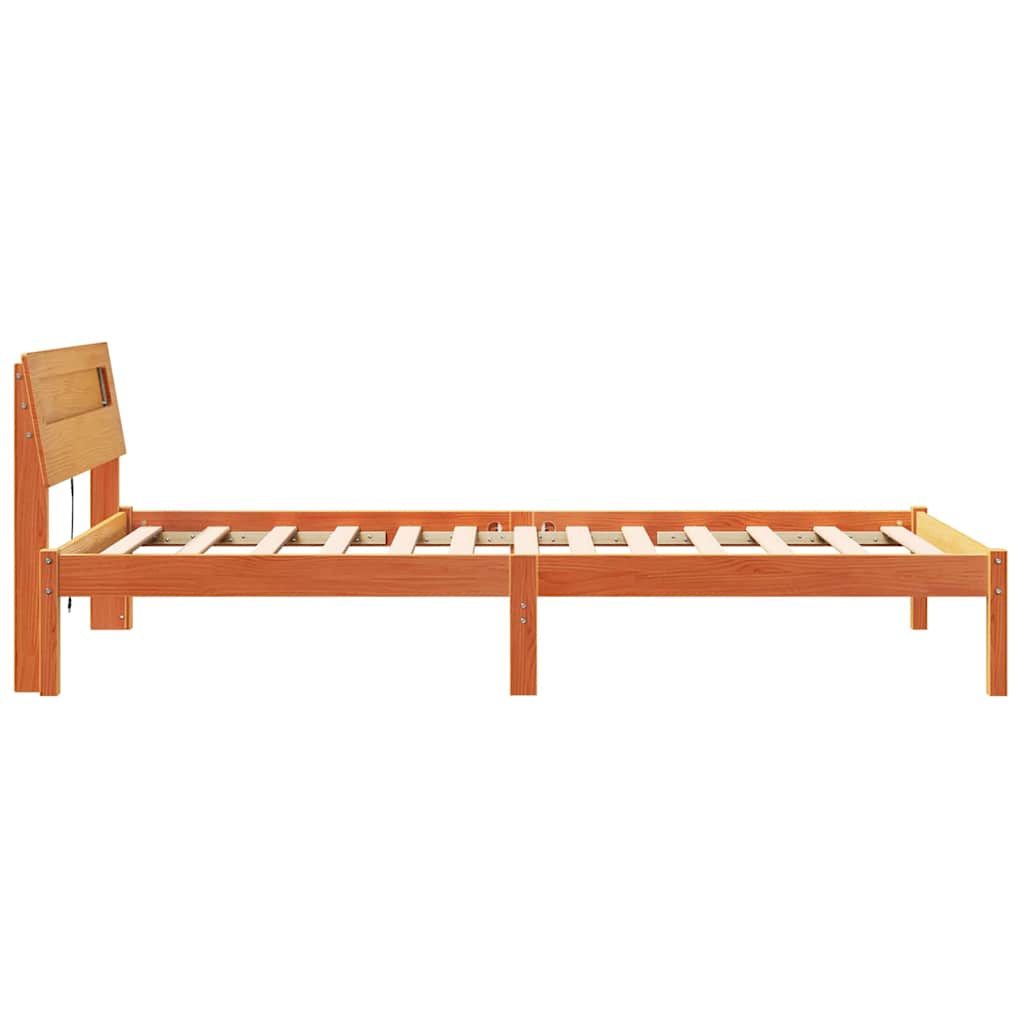 vidaXL Ramka łóżka Woskowy Brąz 80 x 200 cm Lite drewno sosnowe