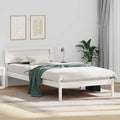 vidaXL Ramka łóżka Z zagłówkiem Biały 75 x 190 cm Lite drewno sosnowe