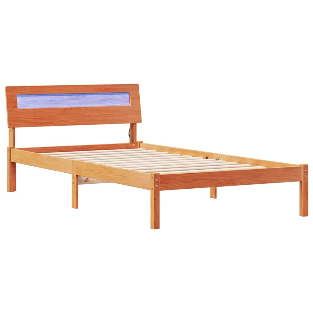 vidaXL Ramka łóżka Woskowy Brąz 75 x 190 cm Lite drewno sosnowe