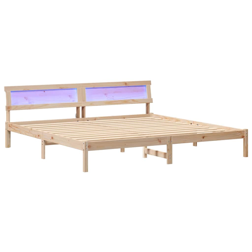 vidaXL Ramka łóżka Brązowy 180 x 200 cm Lite drewno sosnowe