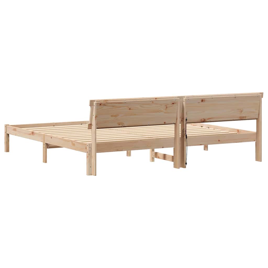 vidaXL Ramka łóżka Brązowy 180 x 200 cm Lite drewno sosnowe