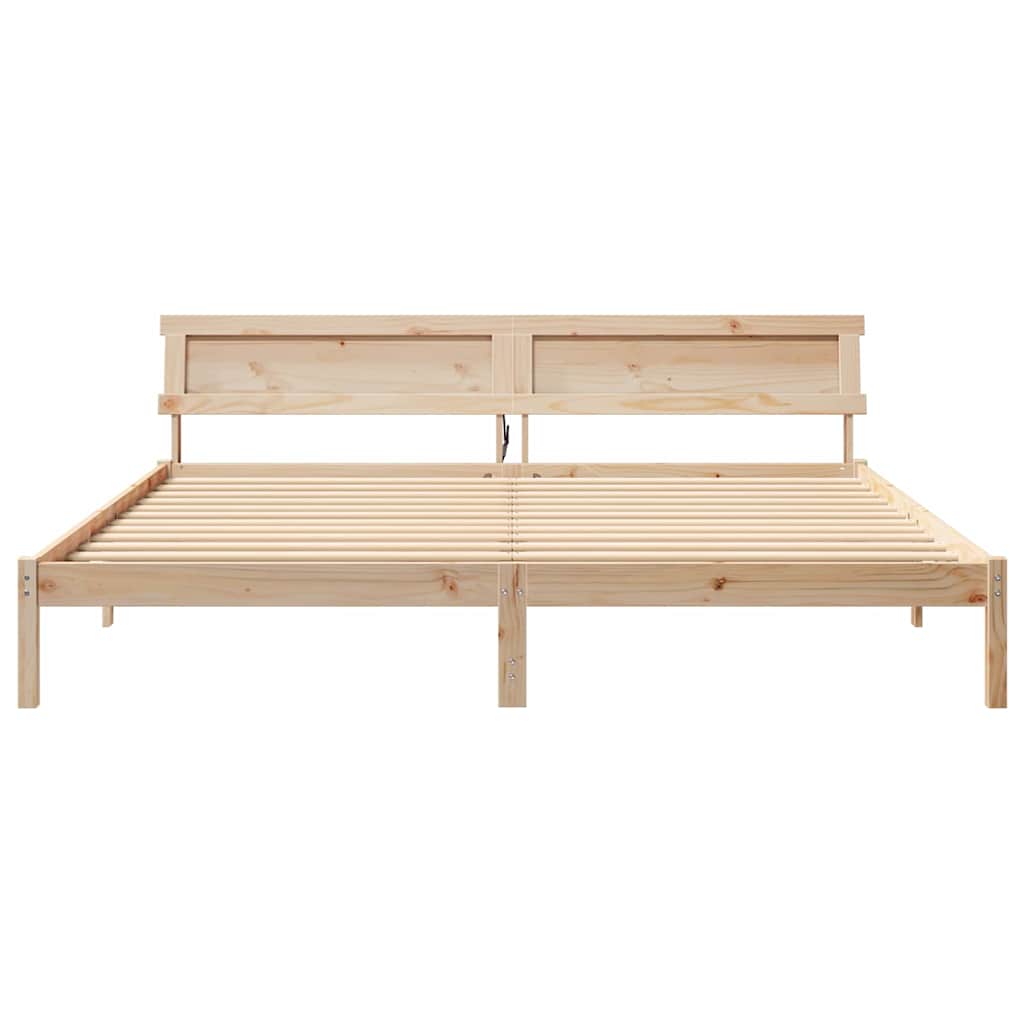 vidaXL Ramka łóżka Brązowy 180 x 200 cm Lite drewno sosnowe