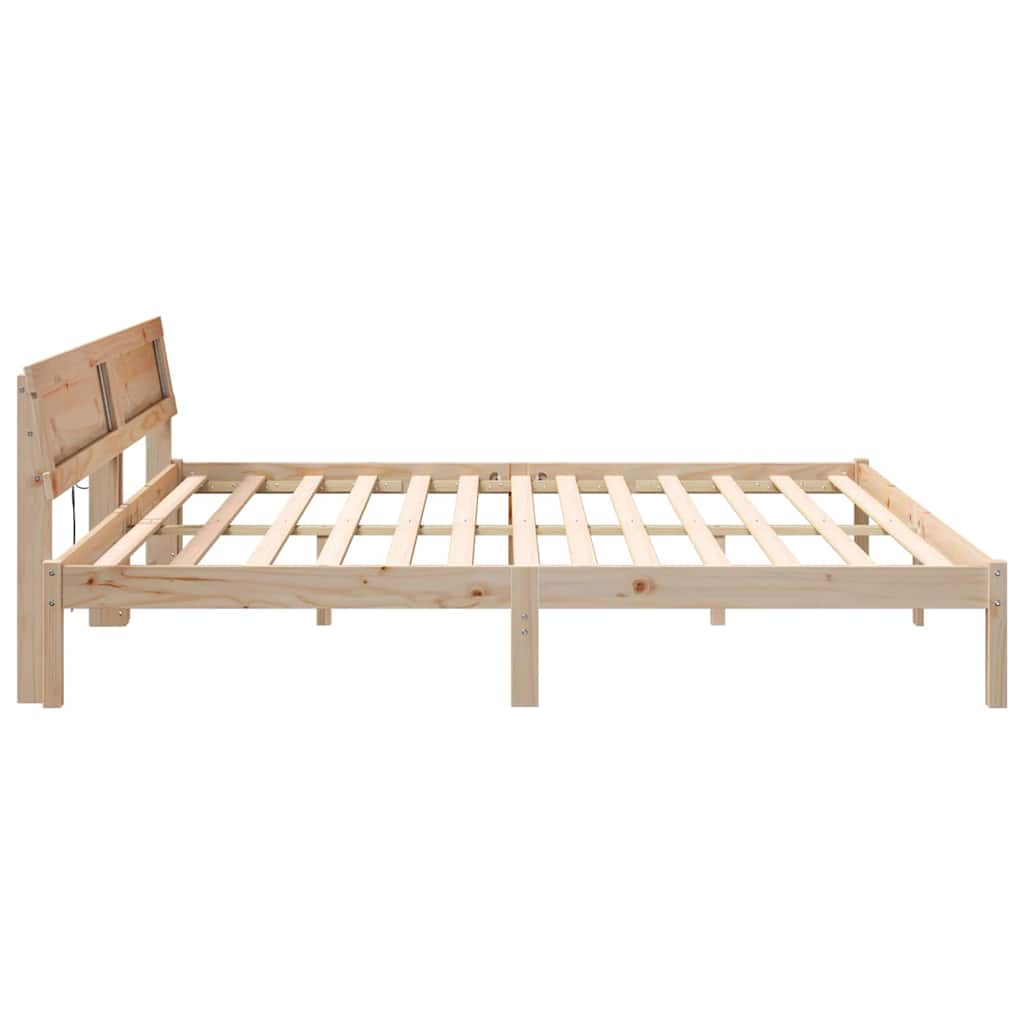 vidaXL Ramka łóżka Brązowy 180 x 200 cm Lite drewno sosnowe