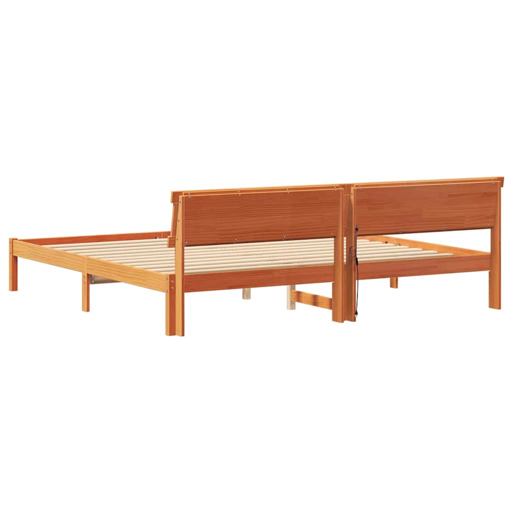 vidaXL Ramka łóżka Woskowy Brąz 180 x 200 cm Lite drewno sosnowe