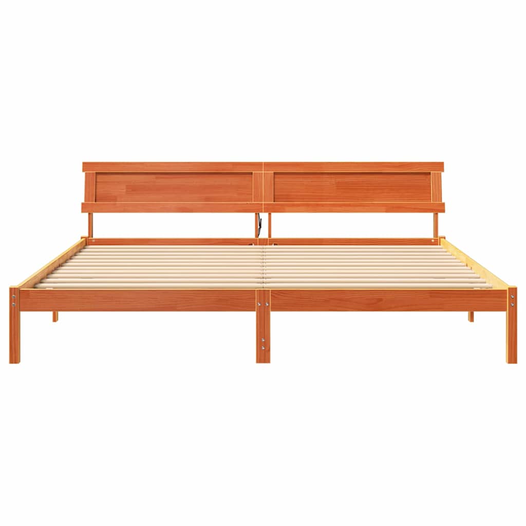 vidaXL Ramka łóżka Woskowy Brąz 180 x 200 cm Lite drewno sosnowe