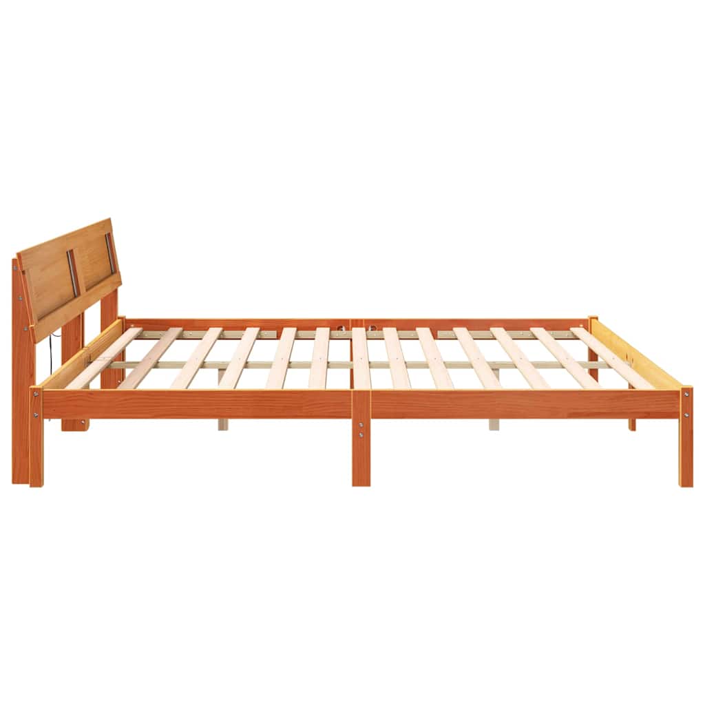 vidaXL Ramka łóżka Woskowy Brąz 180 x 200 cm Lite drewno sosnowe