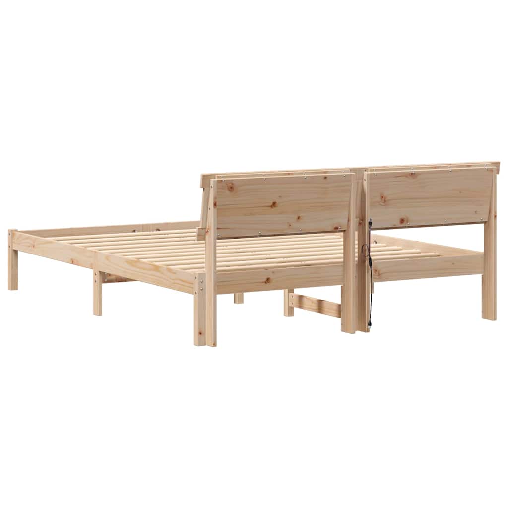 vidaXL Ramka łóżka Brązowy 160 x 200 cm Lite drewno sosnowe