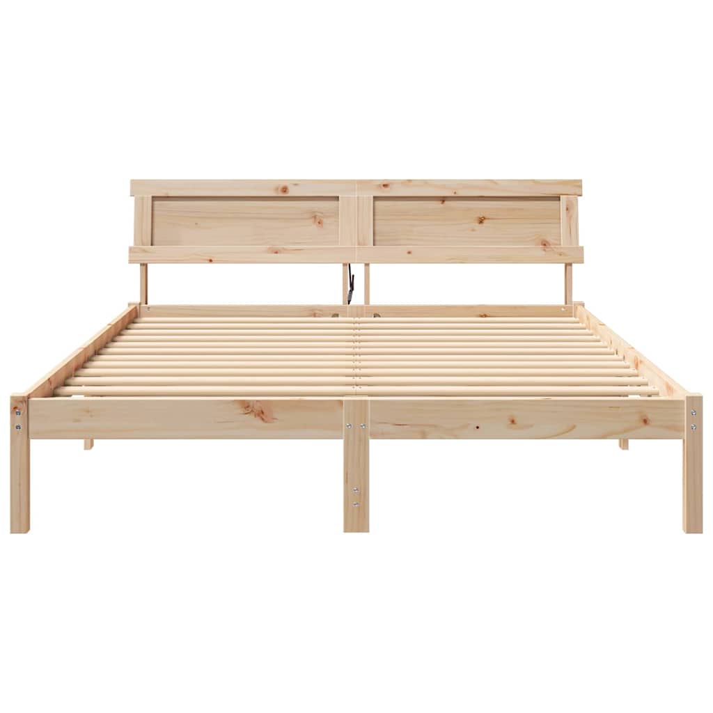 vidaXL Ramka łóżka Brązowy 150 x 200 cm Lite drewno sosnowe