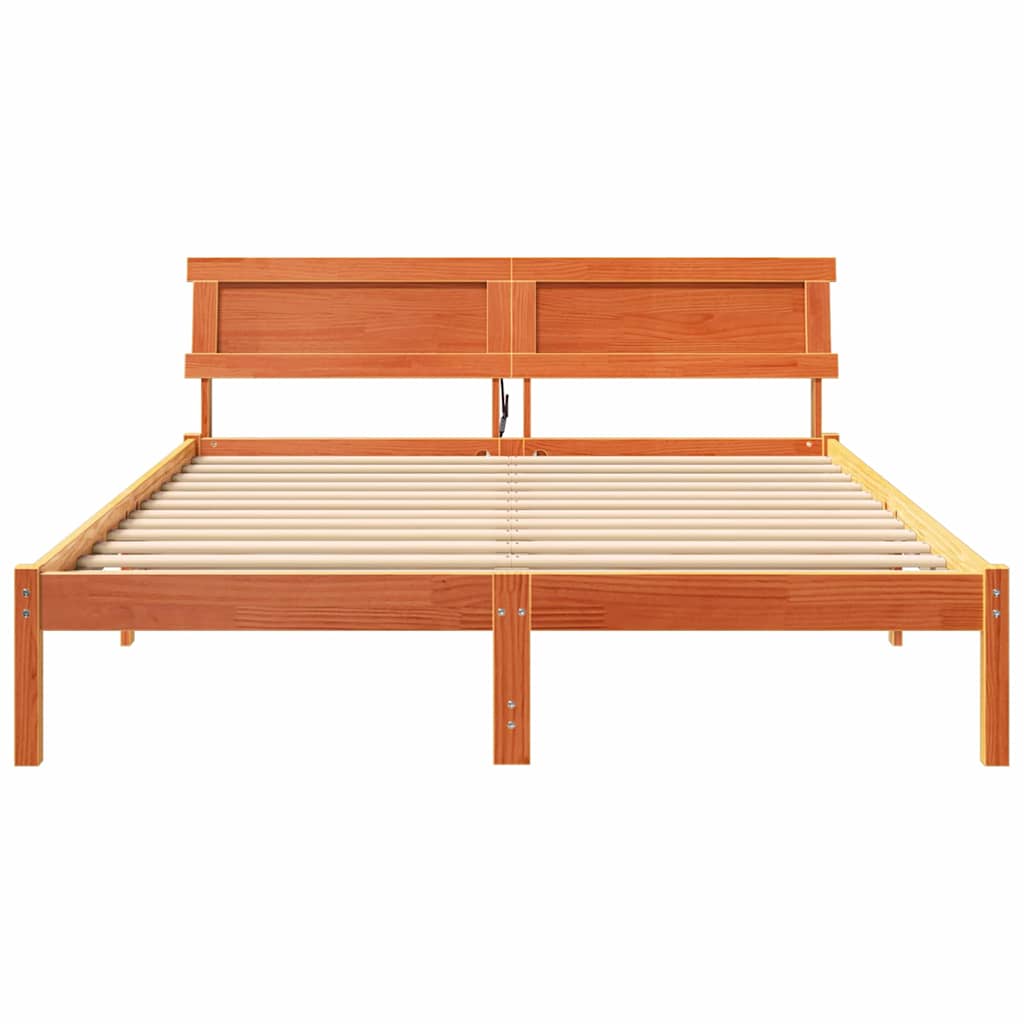 vidaXL Ramka łóżka Woskowy Brąz 150 x 200 cm Lite drewno sosnowe