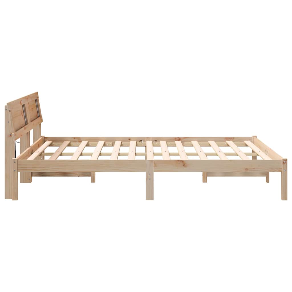 vidaXL Ramka łóżka Brązowy 140 x 200 cm Lite drewno sosnowe