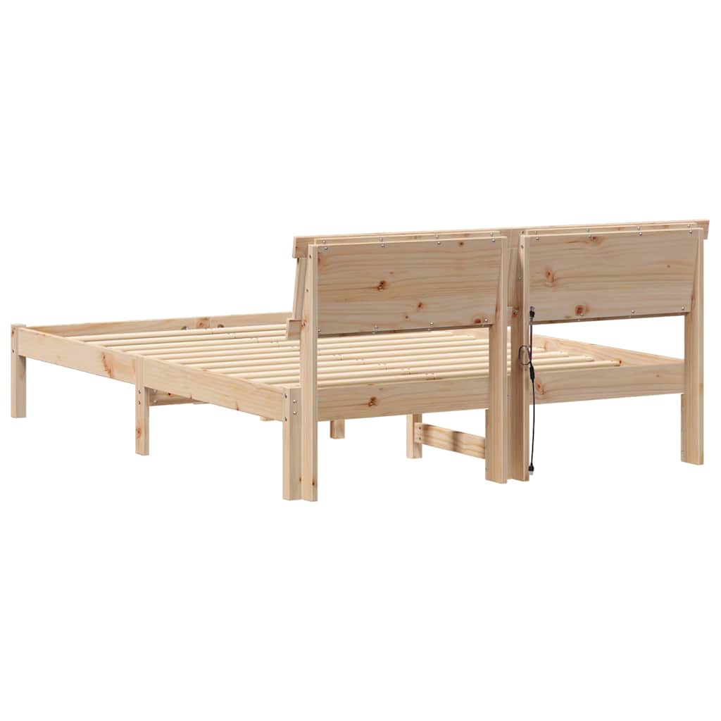 vidaXL Ramka łóżka Brązowy 120 x 200 cm Lite drewno sosnowe
