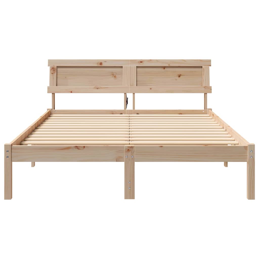 vidaXL Ramka łóżka Brązowy 120 x 190 cm Lite drewno sosnowe