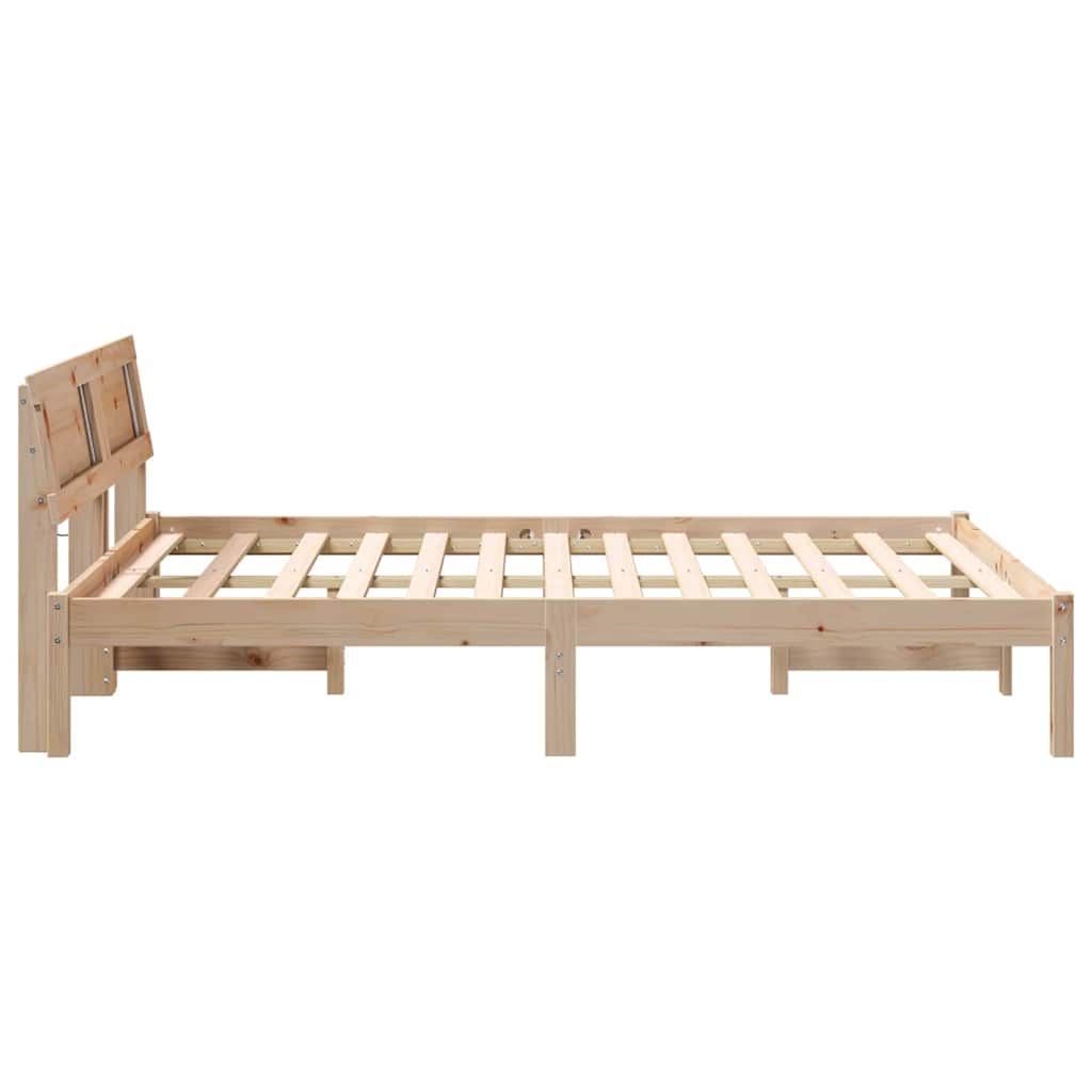 vidaXL Ramka łóżka Brązowy 120 x 190 cm Lite drewno sosnowe