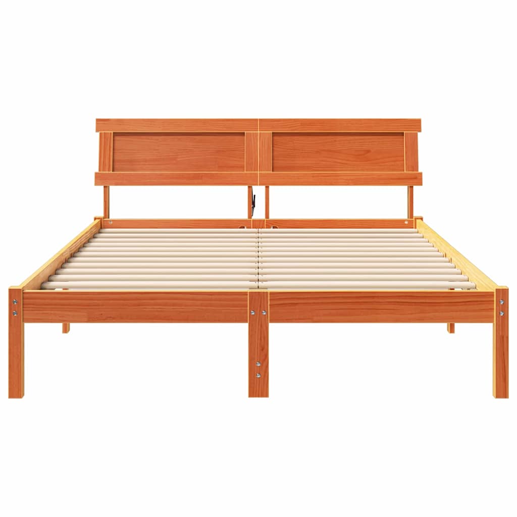 vidaXL Ramka łóżka Woskowy Brąz 120 x 190 cm Lite drewno sosnowe